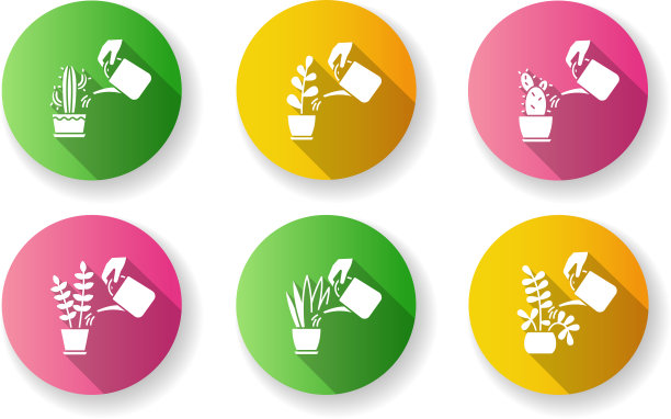 室内植物护理平设计长影字形图片下载