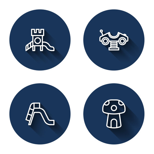 设置线滑梯游乐场秋千车和蘑菇图片下载