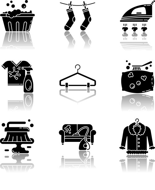 洗衣和清洁服务落下黑影图片下载