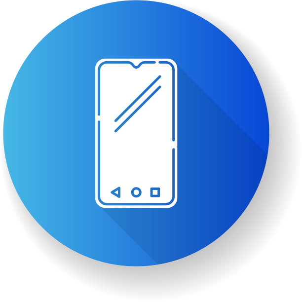 智能手机平面设计长阴影字形图标图片下载