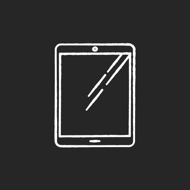 平板电脑粉笔白色图标黑色图片下载