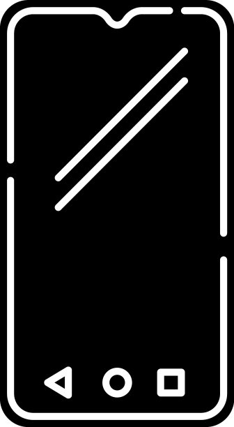 智能手机黑色字形手机图标图片下载