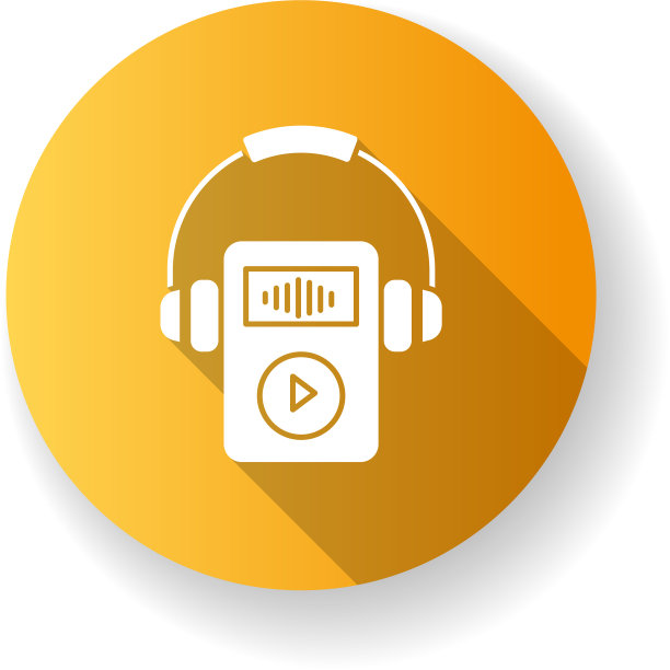 数码音乐播放器扁平设计长影图片下载