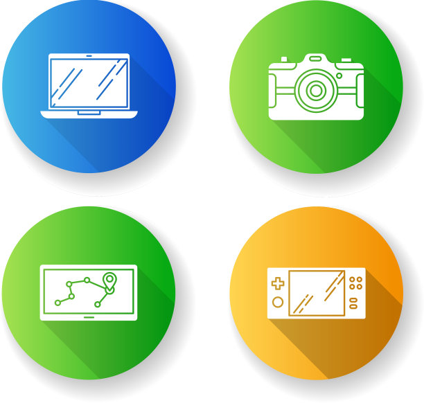 移动设备平面设计长影子字形图片下载