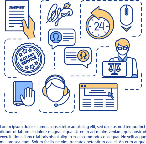 在线法律咨询概念图标与文字图片下载