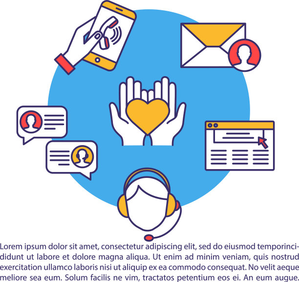 癌症帮助热线概念图标与文字图片下载