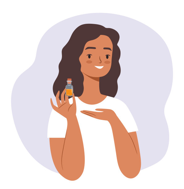 女孩展示手中的化妆品图片下载