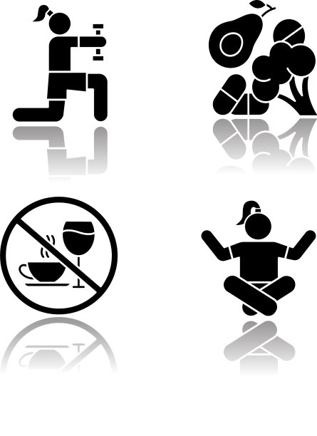 医疗保健下拉阴影黑色字形图标设置图片下载