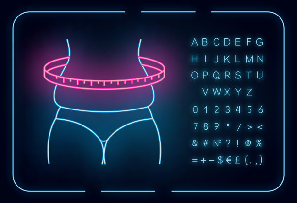 体重改变霓虹灯图标超重女性图片下载