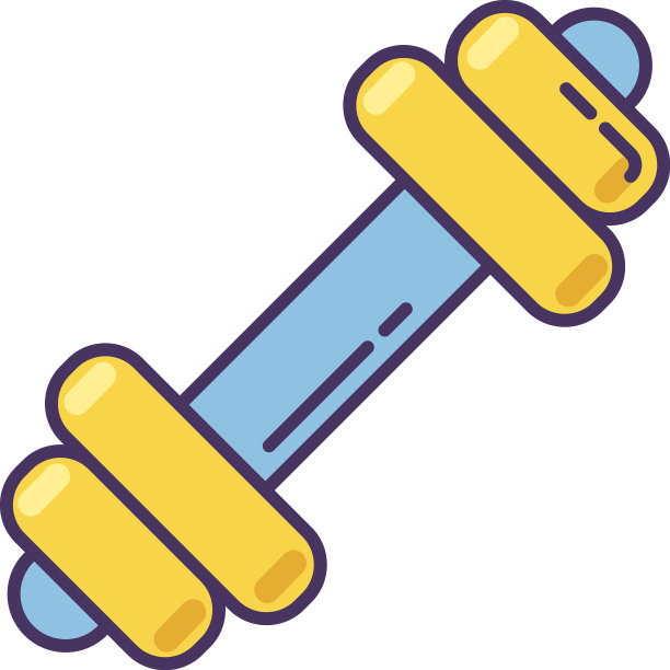 哑铃蓝色RGB颜色图标健身房设备运动图片下载