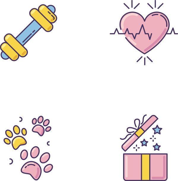 生活方式RGB颜色图标设置健身房锻炼图片下载