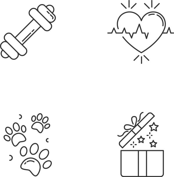 生活方式像素完美线性图标设置健身房图片下载