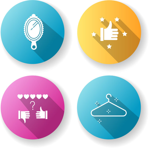 时尚和美平设计长阴影字形图片下载