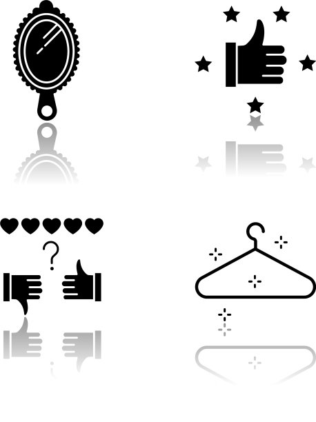 时尚和美丽下降的阴影黑色字形图标图片下载