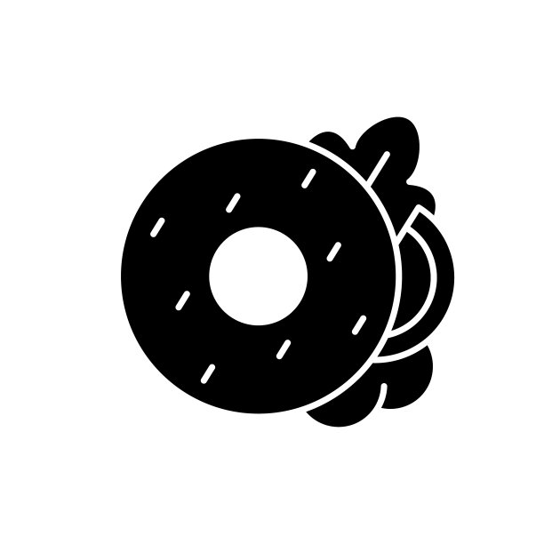 百吉饼轮廓图标圆形三明治与芝麻图片下载