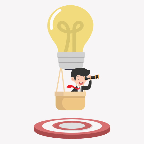 商人用望远镜观测热气图片下载