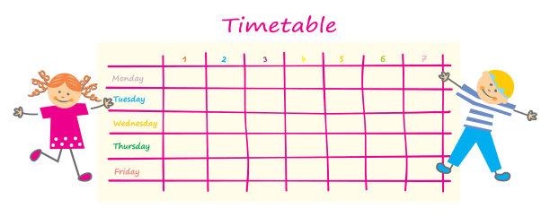 课程表女孩和男孩的概念图片下载