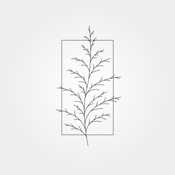 杉木松叶最小图标符号设计图片下载