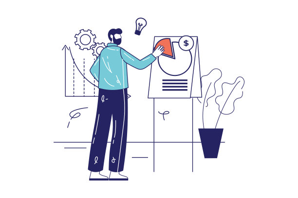 扁线设计中的业务流程概念图片下载