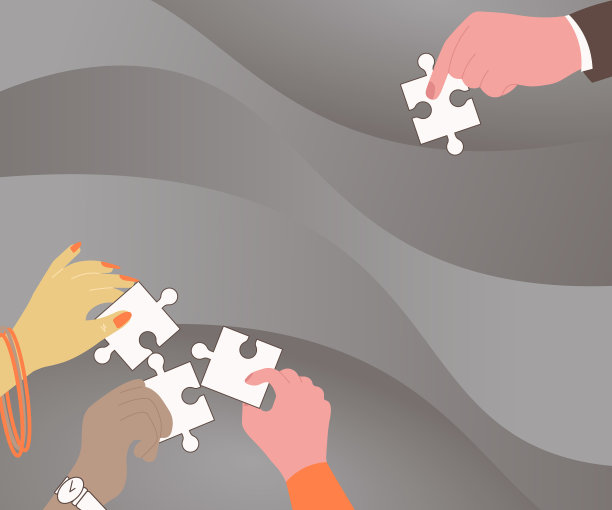 手拿着拼图碎片帮助每个人图片下载