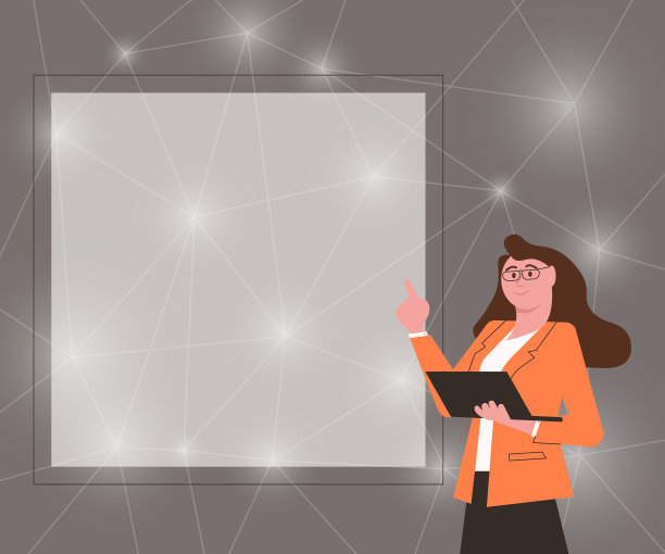 一个拿着笔记本电脑站着的女商人图片下载