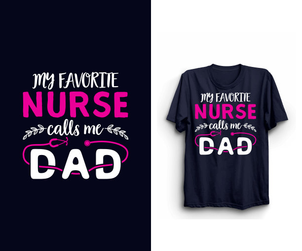 护士t恤父亲t恤设计形象图片下载