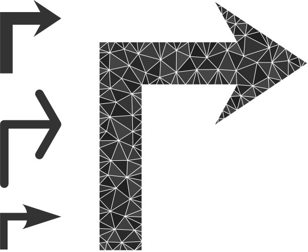 多边形右转图标和类似图标图片下载