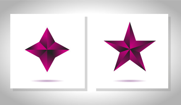 一套现实的金属金色星星孤立图片下载