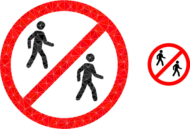 低聚停止行人图标图片下载