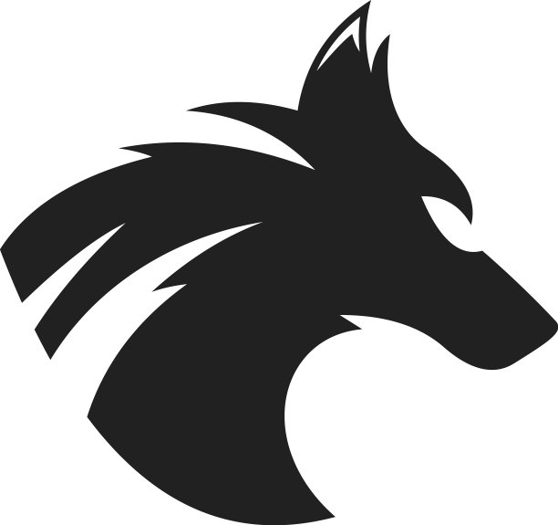 狼头抽象标志设计模板图片下载