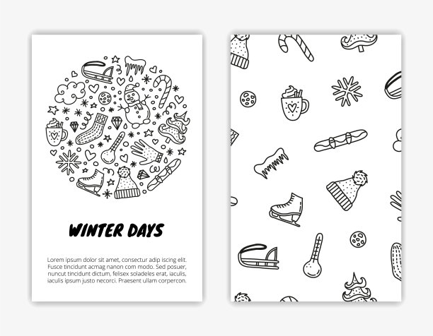 卡片模板涂鸦冬季图标图片下载