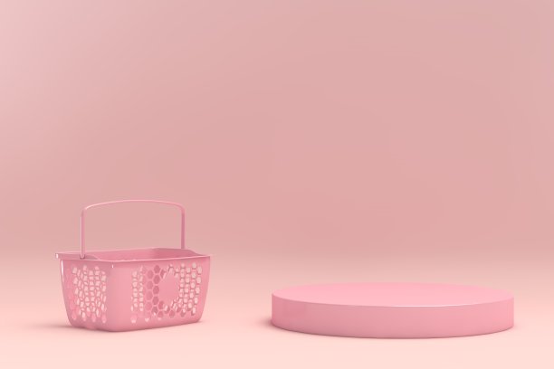 用购物车展示产品的空展台图片下载