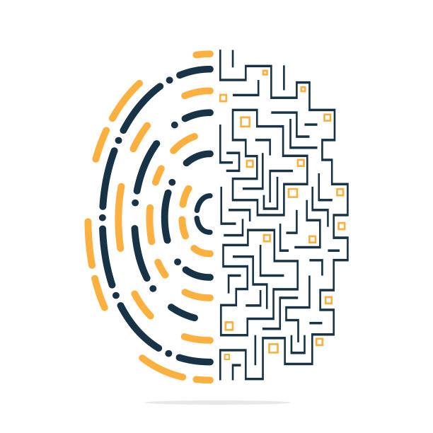 Logo图标与大脑和指纹图片下载