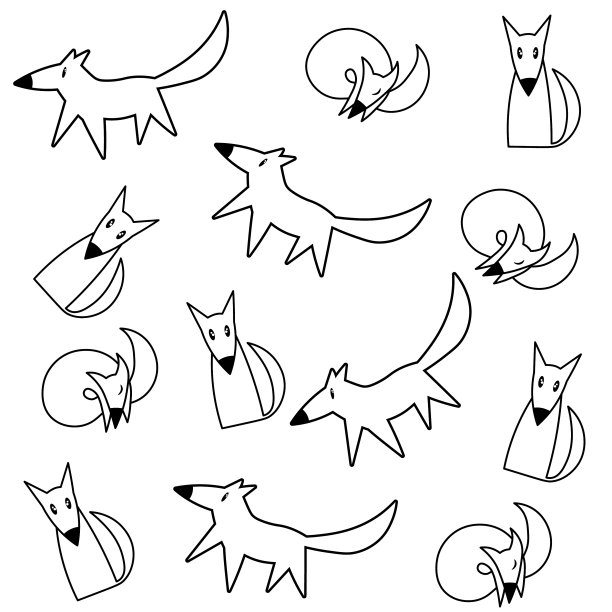 无缝图案可爱卡哇伊卡通狐狸图片下载