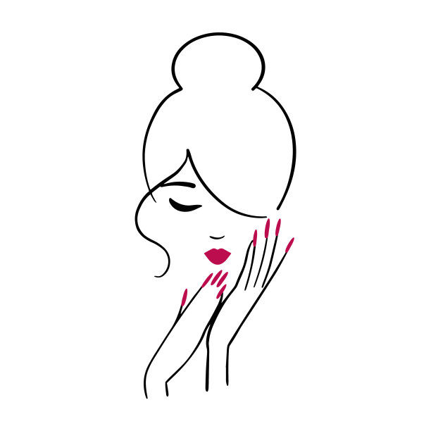 简单优雅的标志为一家美容院的美甲图片下载