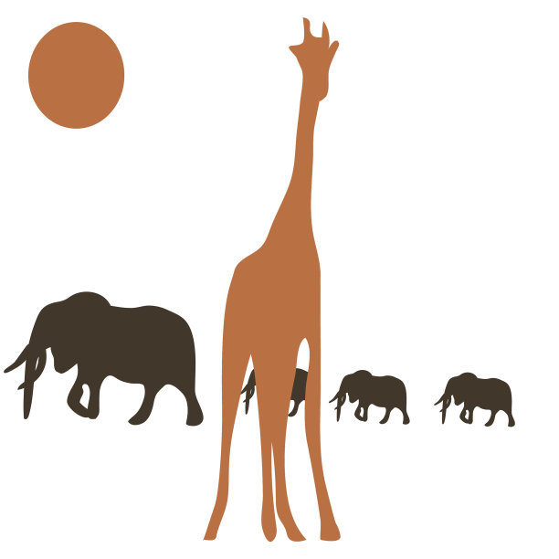 可爱的非洲动物套装图片下载