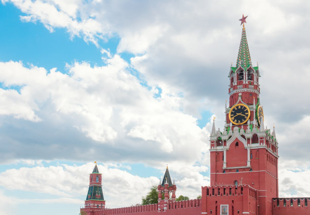 莫斯科克里姆林宫的斯帕斯卡娅塔，红场，俄罗斯莫斯科。图片下载