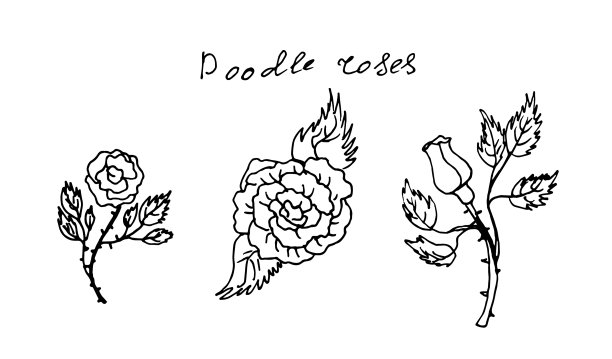 抽象手绘玫瑰素描集图片下载