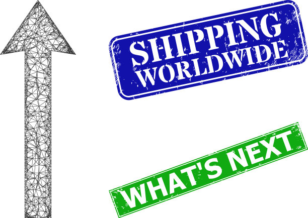 橡胶航运全球邮票和三角形网格图片下载