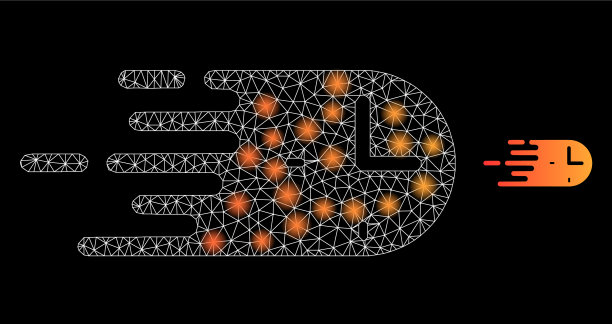 多边形网络网格冲时间与眩光斑图片下载