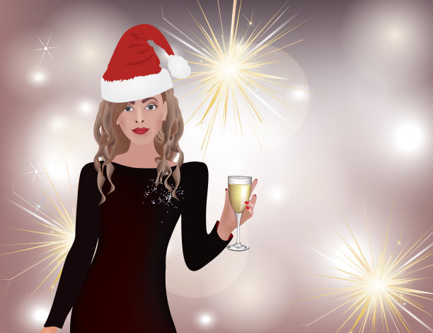 手持香槟杯的女人图片下载