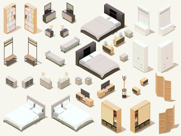 等距家用家具及设备套装图片下载