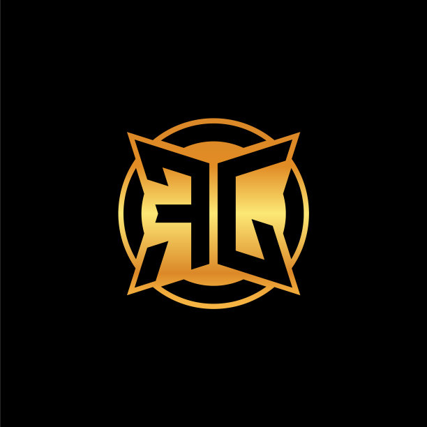 Fj标志字母几何金色风格图片下载