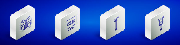 设等距线拖鞋养老院步行图片下载