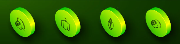 设置等距线柠檬甜椒玉米和图片下载