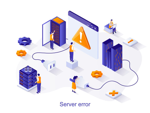 服务器错误等距网络概念图片下载