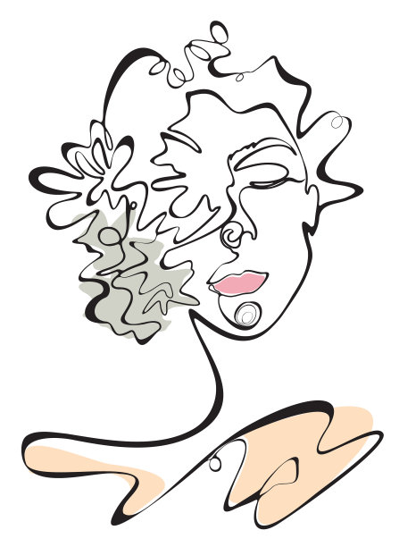 女人长发画风画画图片下载