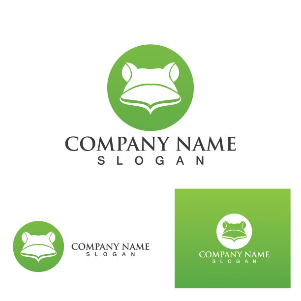 青蛙绿色标志和符号集图片下载