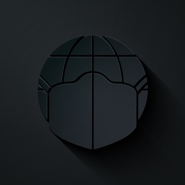 剪纸地球与医疗口罩图标图片下载