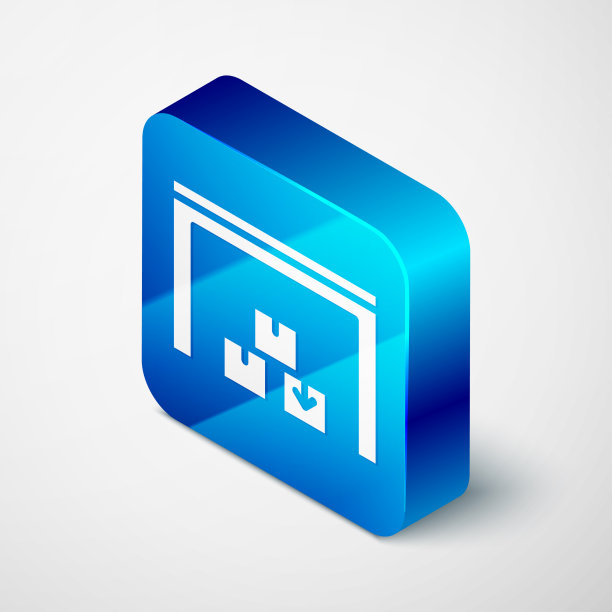 灰色上孤立的等距仓库图标图片下载